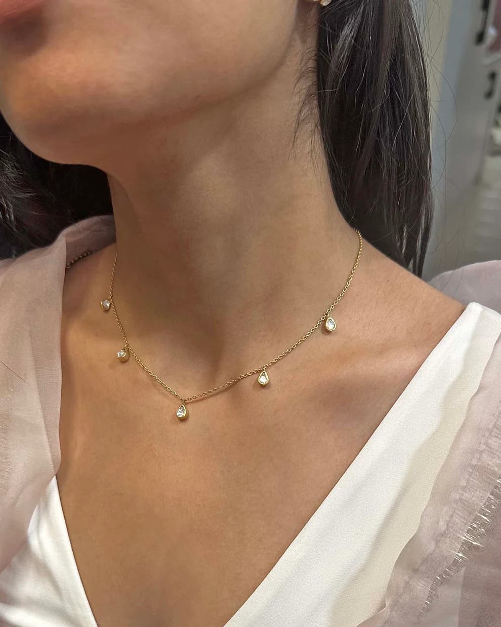 Inaya Polki Chain Necklace